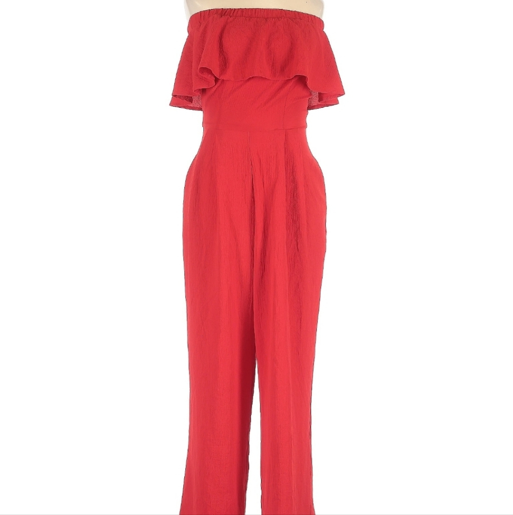 NWT Strapless Red Off The Shoulder Jumpsuit